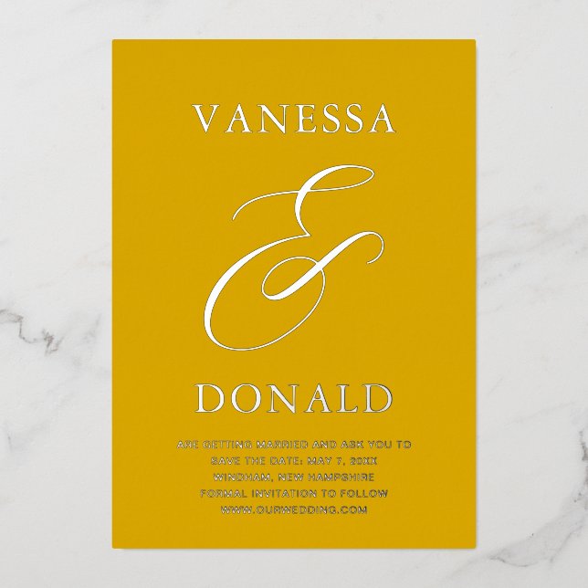 Vanessa Mustard Modern Wedding Save the Date (Front)