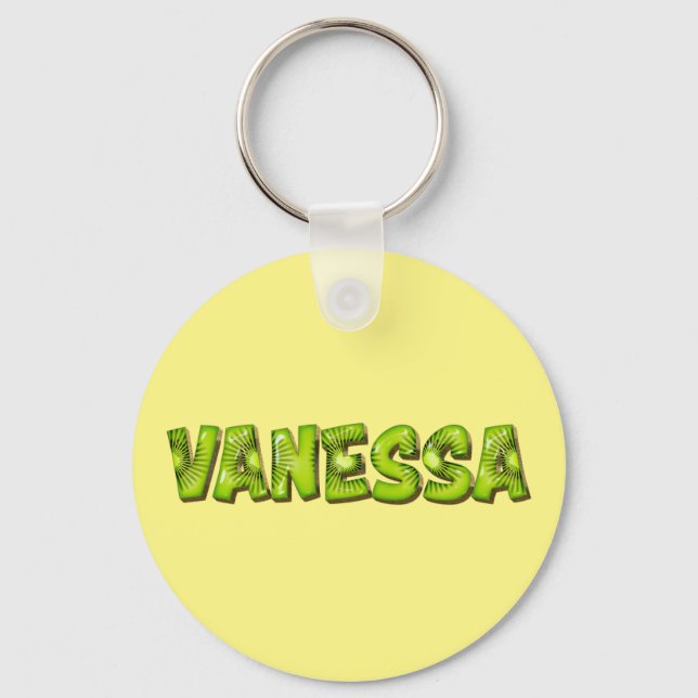 Vanessa Name Kiwi Design Keychain (Front)