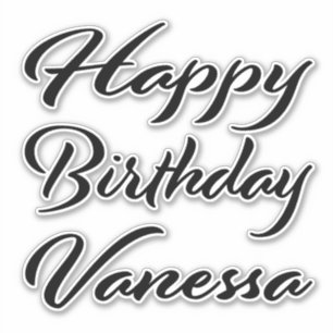 Vanessa Name Vorname black Sticker Geburtstag