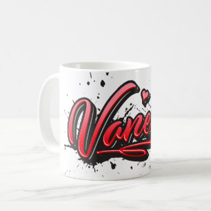 Vanessa red Heart Graffiti Tasse Coffee Coffee Mug