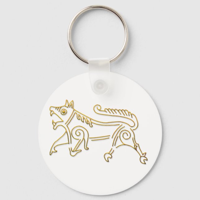 Vang Runestone-gold outline keychain (Front)