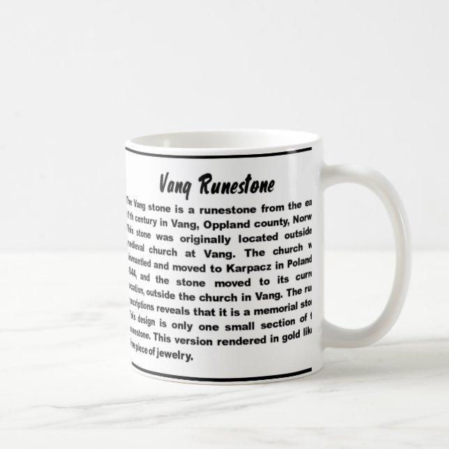 Vang Runestone-Gold outline mug (Right)