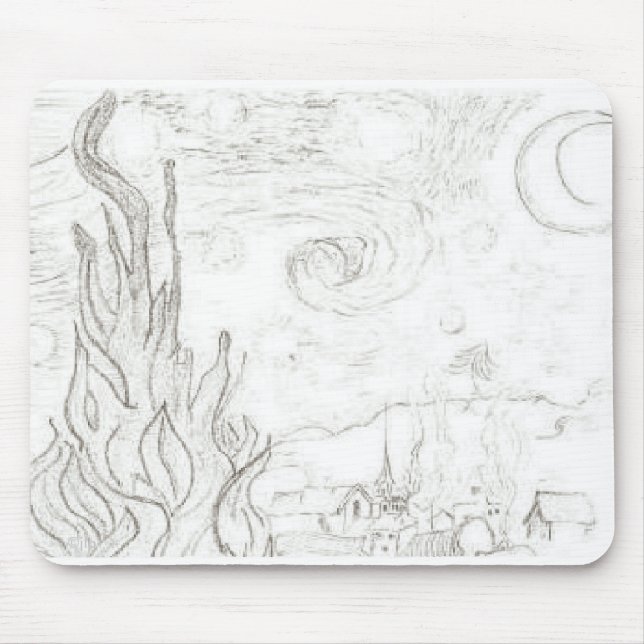 VanGogh-jlp-Stationery, ©jlp Mouse Pad (Front)
