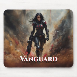 Vanguard – Futuristic Female Warrior Mouse Pad