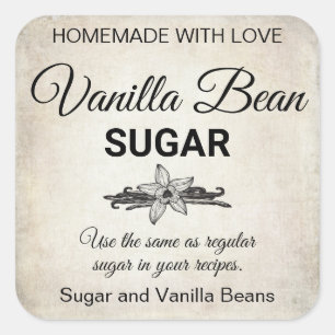 Vanilla Bean Sugar or whatever wording you choose Square Sticker