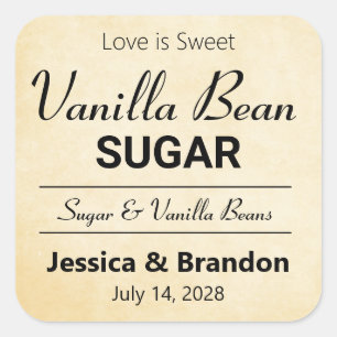 Vanilla Bean Sugar or whatever wording you choose Square Sticker