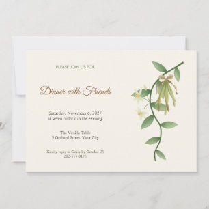 Vanilla Bean Vine Dinner Party Invitation