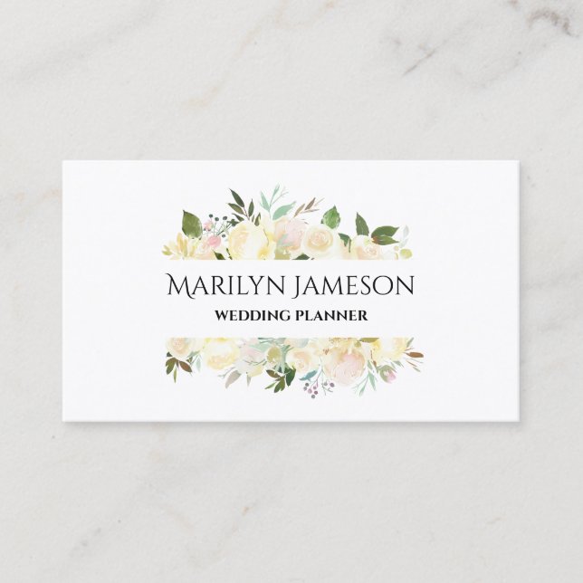 Vanilla Blossoms Wedding Planner Business Card (Front)