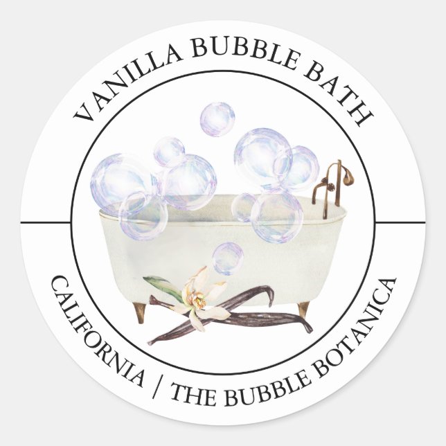 Vanilla Bubble Bath label (Front)