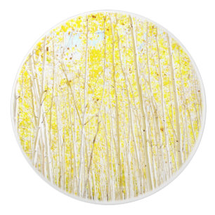 Vanilla Cake Aspen trees Ceramic Knob