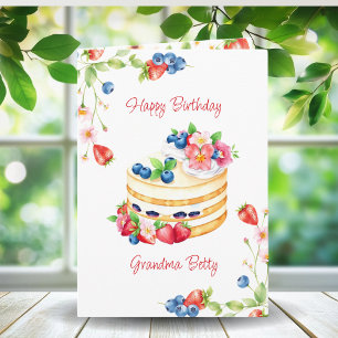 Vanilla Cake Personalised Grandma's Birthday Card