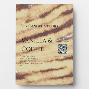 Vanilla coffee soy candle add QR businesInvitation Plaque
