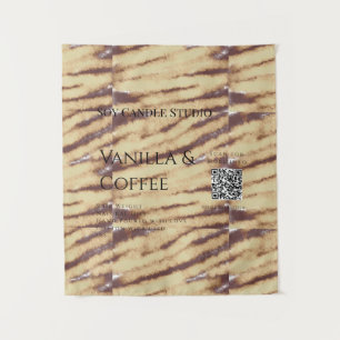 Vanilla coffee soy candle add QR businesInvitation Tapestry