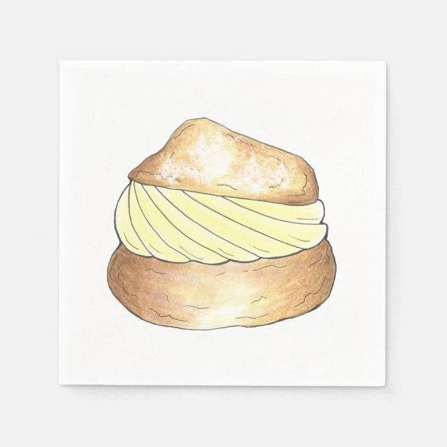 Vanilla Cream Puff French Pastry Dessert Napkins (Front)