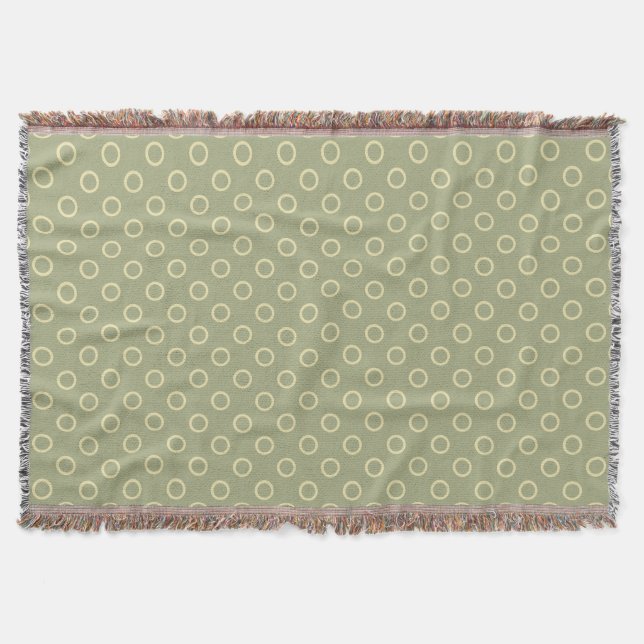 Vanilla Cream Rings on Sage Green Throw Blanket (Front)
