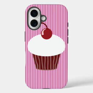 Vanilla Cupcake and Pink Stripes iPhone 6/6s Case