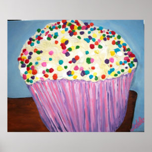 "Vanilla Cupcake With Sprinkles" Poster