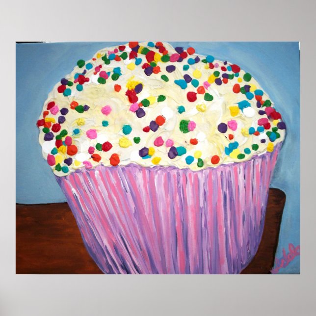 "Vanilla Cupcake With Sprinkles" Poster (Front)