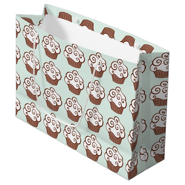 Vanilla Cupcakes Mint Gift Bag (Front Angled)