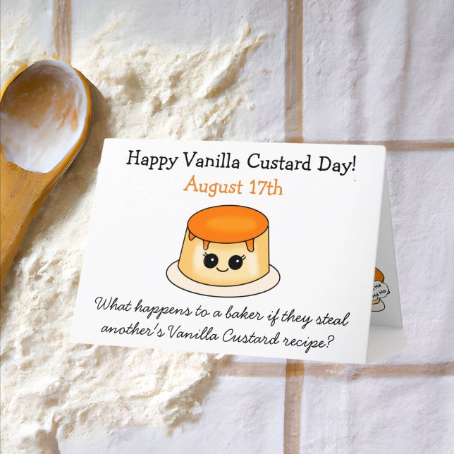 Vanilla Custard Day Recipe Funny  Thank You Card (Creator Uploaded)