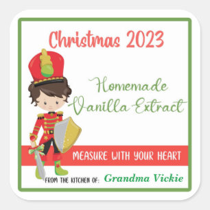 Vanilla Extract Christmas labels, Homemade vanilla Square Sticker