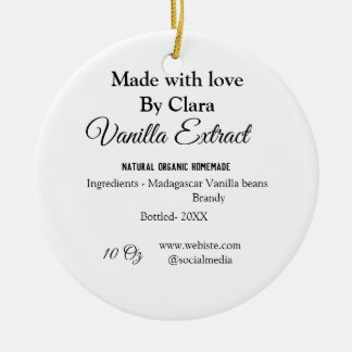 Vanilla extract homemade add ingredients weight de ceramic ornament