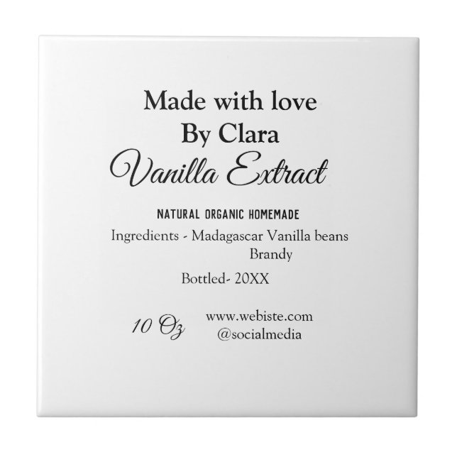 Vanilla extract homemade add ingredients weight de ceramic tile (Front)