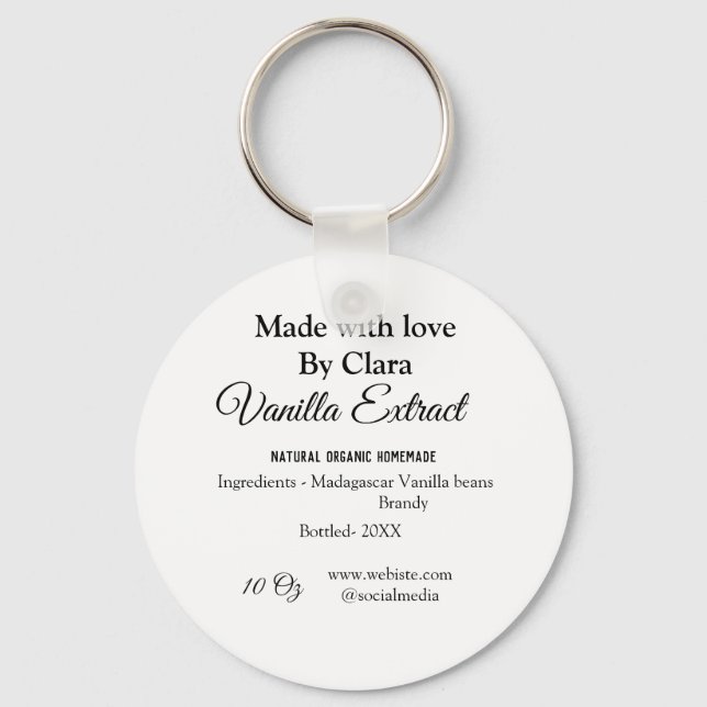 Vanilla extract homemade add ingredients weight de key ring (Front)