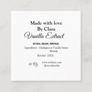 Vanilla extract homemade add ingredients weight de square business card