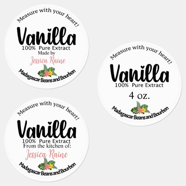 Vanilla Extract Labels, Madagascar bean Labels (Group)