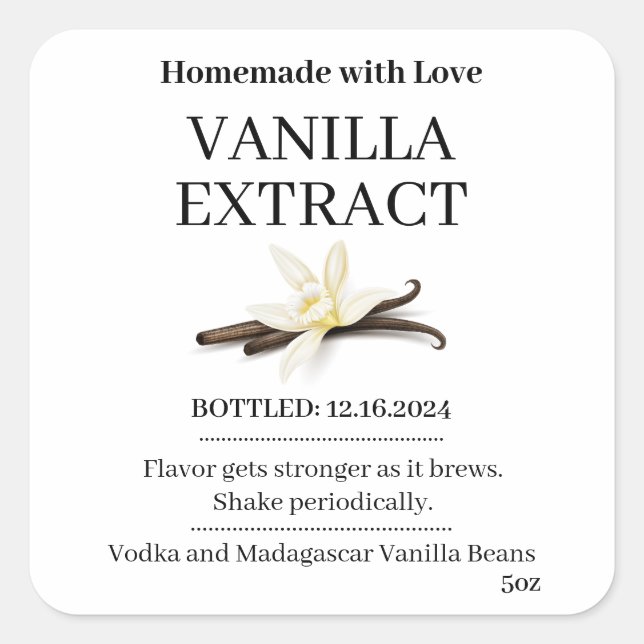 Vanilla Extract Modern Label Sticker V4 (Front)