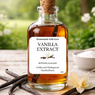Vanilla Extract Modern Label Sticker VE101sq
