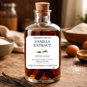 Vanilla Extract Modern Label Sticker VE102sq