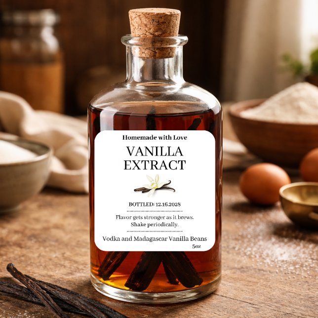 Vanilla Extract Modern Label Sticker VE102sq (Creator Uploaded)