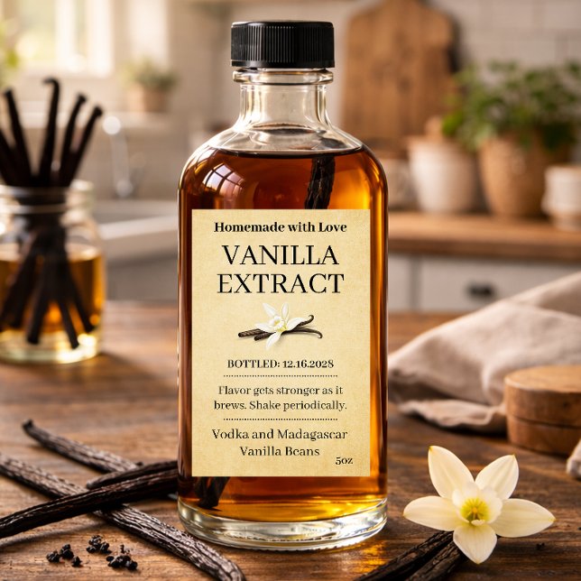 Vanilla Extract Modern Label Sticker VE107tr (Creator Uploaded)