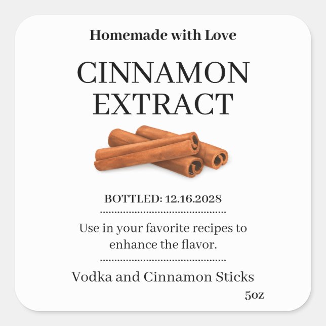 Vanilla Extract Modern Label Sticker ZVEG_101_01 (Front)