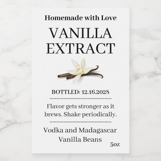 Vanilla Extract Modern Label Sticker ZVEG_101_01 (Single Label)