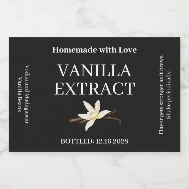 Vanilla Extract Modern Label Sticker ZVEG_101_01rt (Single Label)