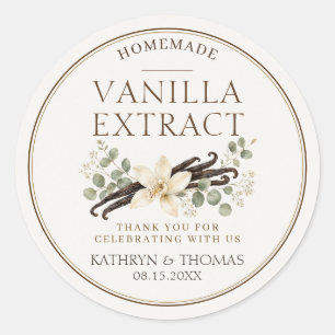 Vanilla Extract Wedding Favour Labels Personalised