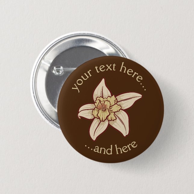 Vanilla Flower Icon 6 Cm Round Badge (Front & Back)