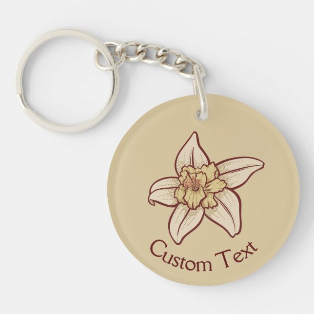 Vanilla Flower Icon Keychain (Front)