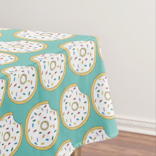 Vanilla Frosted Doughnut Doughnut Rainbow Sprinkle Tablecloth