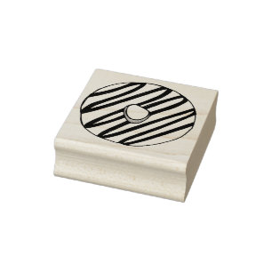 Vanilla Frosted Zebra Stripe Doughnut Doughnut Sta Rubber Stamp