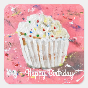 Vanilla Frosting Square Sticker