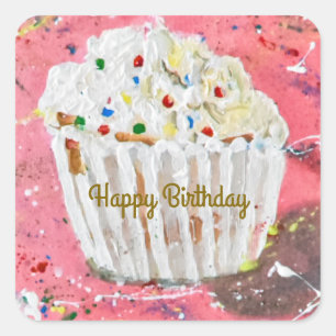 Vanilla Frosting Square Sticker