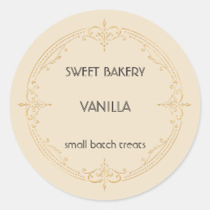 Vanilla Gold Small Business Bakery Label