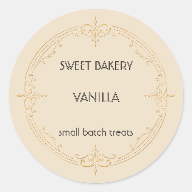 Vanilla Gold Small Business Bakery Label (Front)