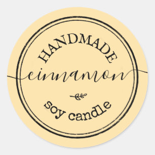 Vanilla Handmade Script Black Border Product Label