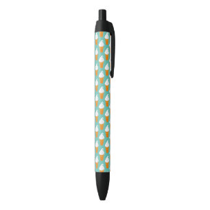 Vanilla Ice Cream Cone Pattern Black Ink Pen