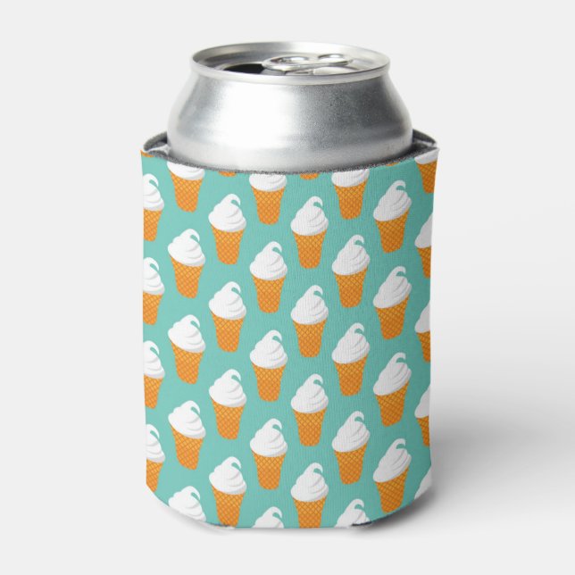 Vanilla Ice Cream Cone Pattern Can Cooler (Can Front)